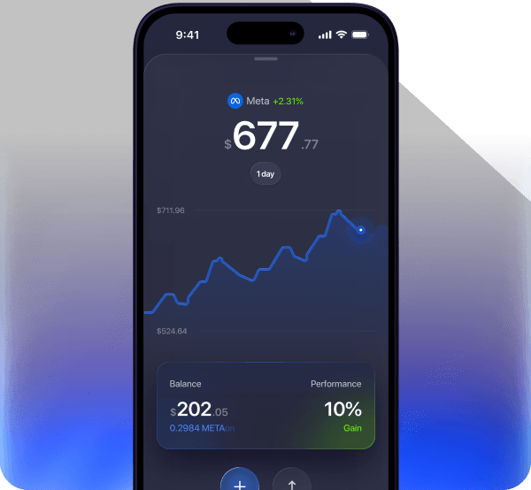 Tokenized Meta stock chart in the Exodus app