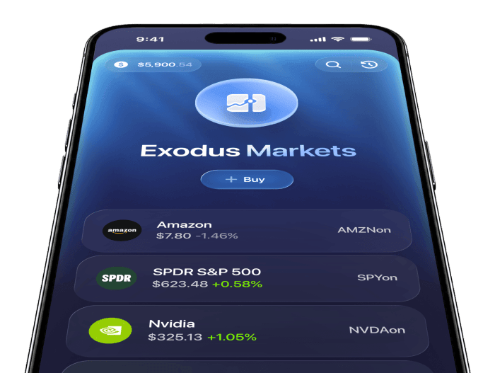 Exodus Markets app screen