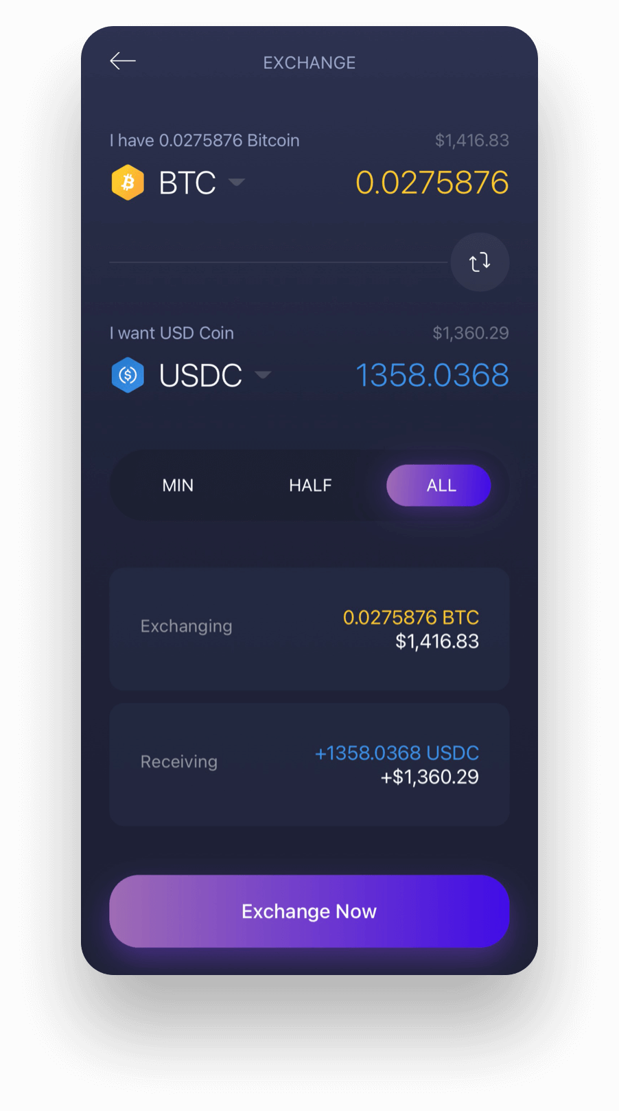 Experience USD Coin on Exodus Mobile USDC wallet