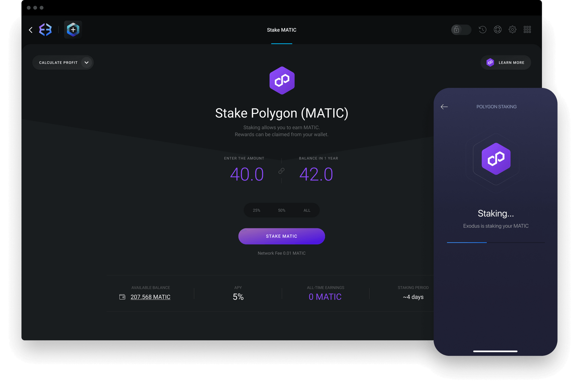 Earn rewards by staking assets